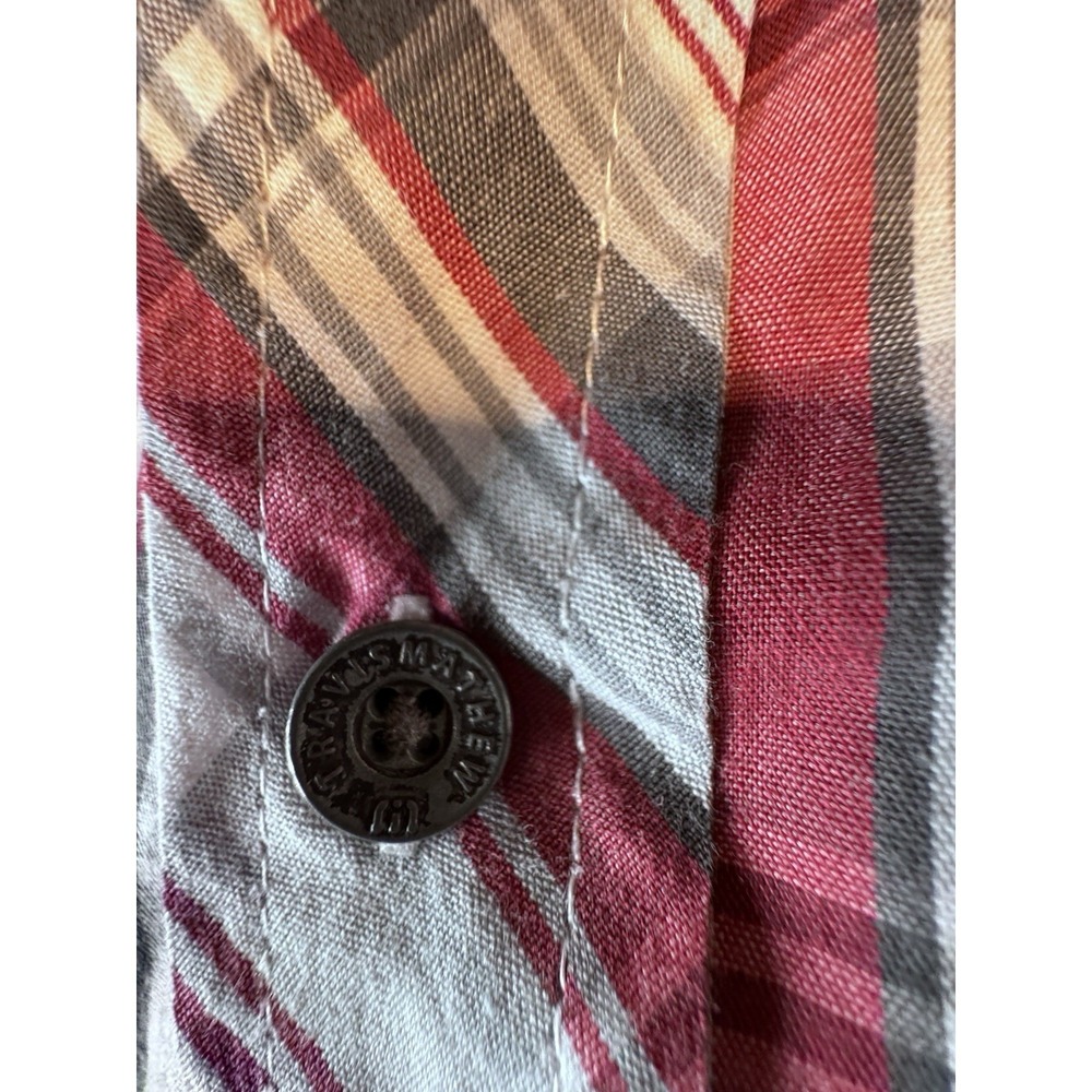 Travis Mathew Button-Up Shirt Large Multicolor Red White Gray-Blue Excellent - Picture 12 of 16